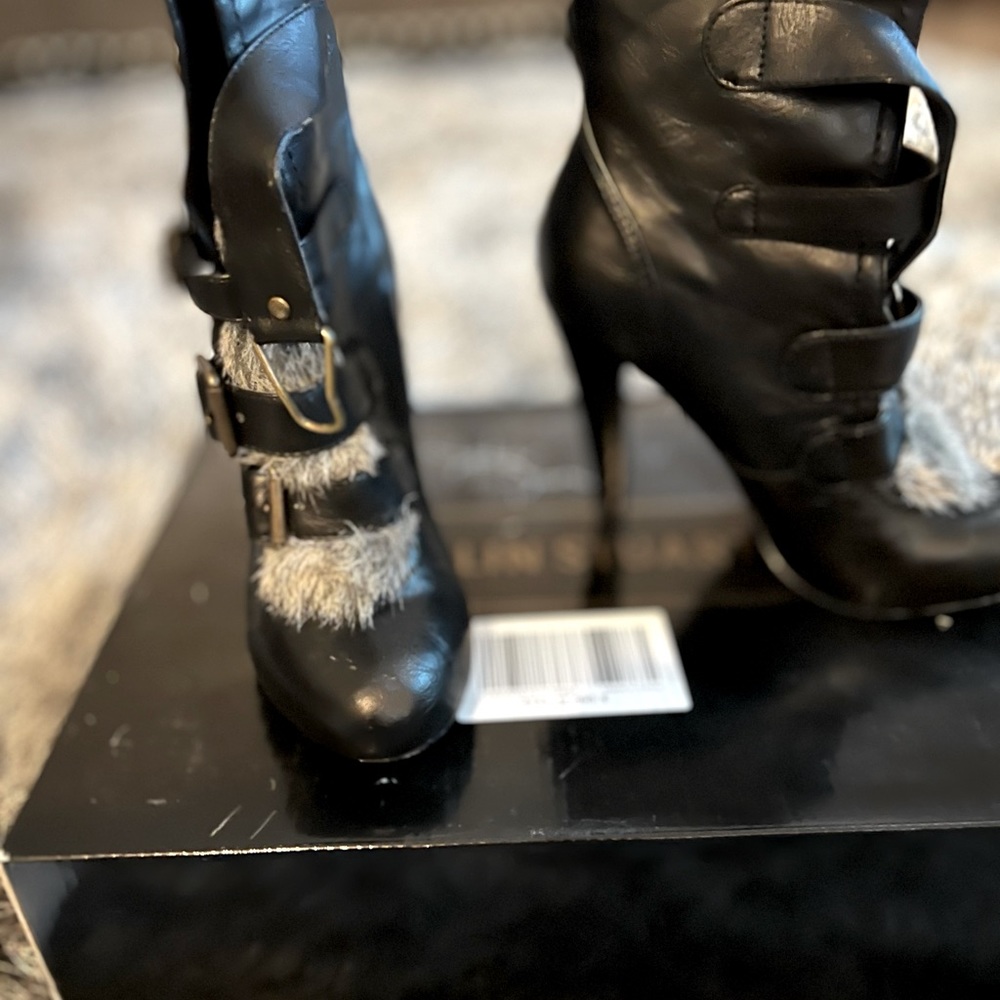 Black high heel boots